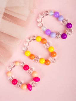 Arendelle - Purple & Orange and Pink Bead Bracelets for Girls (Pack of 3)