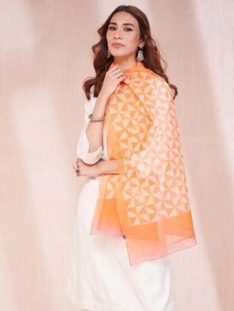 Fabindia - Orange Cotton Silk Stole