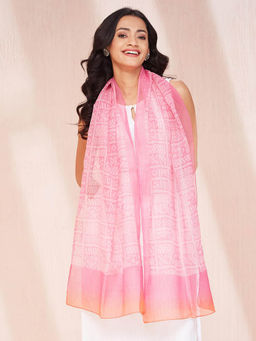 Fabindia - Pink Cotton Silk Stole