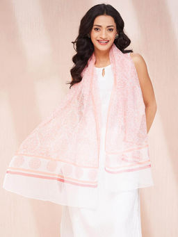 Fabindia - Natural Cotton Silk Hand Block Printed Stole
