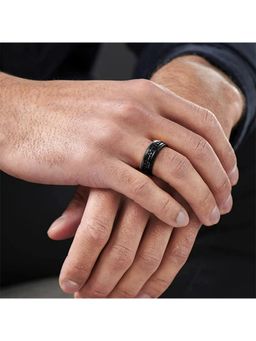 Yellow Chimes - Men Black Stainless Steel Finger Ring