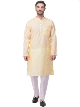 SG LEMAN - Yellow Solid Kurta (Set of 2)