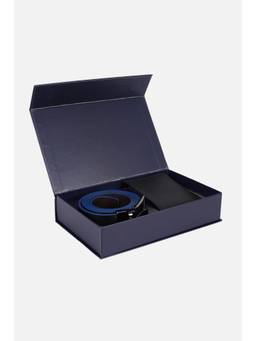 Allen Solly - Men Black Textured Belt & Wallet