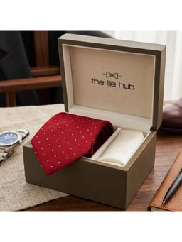 The Tie Hub - Red Silk Polka Dot Formal Wear Gift Set For Men