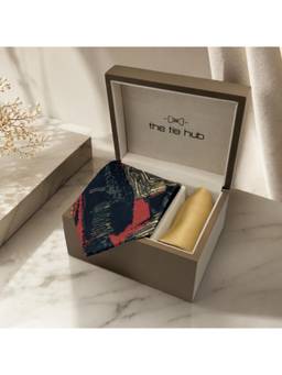 The Tie Hub - Multi-Color Silk Printed Formal Wear Gift Set For Men