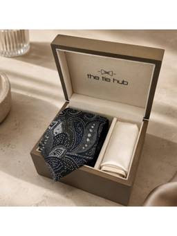 The Tie Hub - Green Silk Paisley Formal Wear Gift Set For Men