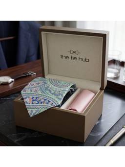 The Tie Hub - Mint Green Silk Paisley Formal Wear Gift Set For Men