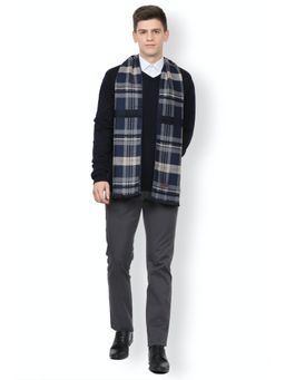 Van Heusen - Men Navy Check Casual Muffler