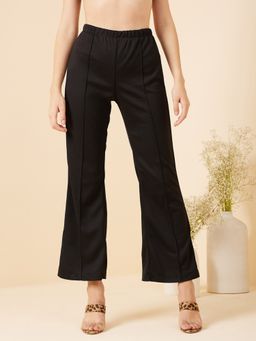 RARE - Women Casual Black Colour Solid Trousers