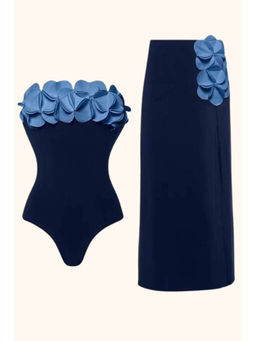 FancyPants - Women Blue Midnight Garden Swimsuit with Skirt (Set of 2)