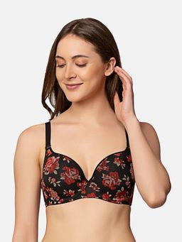 Triumph - Beauty-Full Printed Soft Padded Wired Detachable Straps Seamless T-Shirt Bra - Black