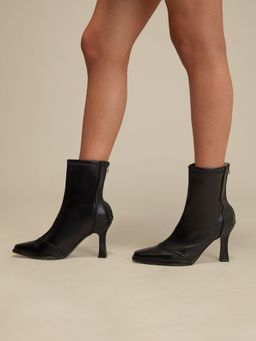 Twenty Dresses by Nykaa Fashion - Black Calf Length Square Toe Stiletto Boots