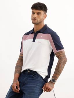 WROGN - Multi-Color Classic Slim Fit Cut and Sew Polo T-Shirt