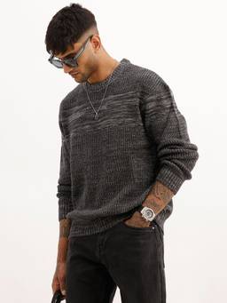 WROGN - Grey Oversized Fit Knitted Sweater