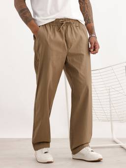 WROGN - Khaki Solid Loose Fit Trouser