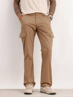 WROGN - Khaki Solid Straight Fit Cargo