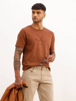 WROGN - Brown Slim Fit HD Printed T-Shirt