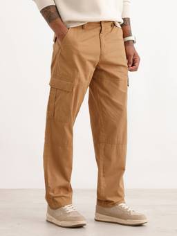WROGN - Brown Solid Relaxed Fit Cargo