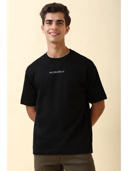 Allen Solly - Men Black Solid Crew Neck T-shirt