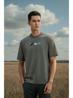 Allen Solly - Men Grey Printed Crew Neck T-Shirt