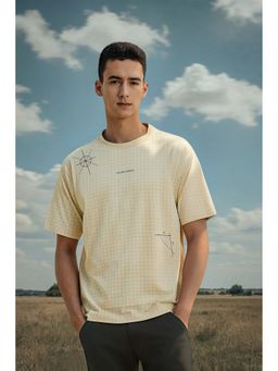 Allen Solly - Men Yellow Checks Crew Neck T-Shirt