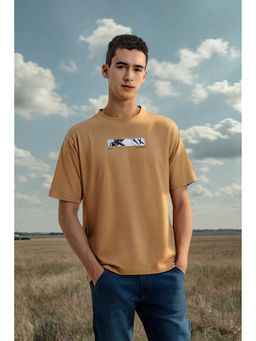 Allen Solly - Men Brown Printed Crew Neck T-Shirt