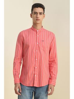 Allen Solly - Men Coral Stripes Full Sleeves Casual Shirt