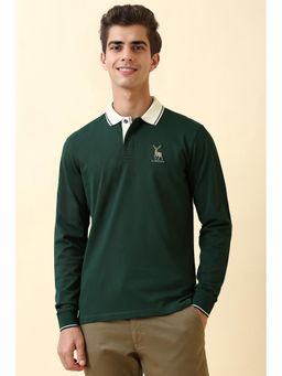 Allen Solly - Men Green Solid Polo T-shirt