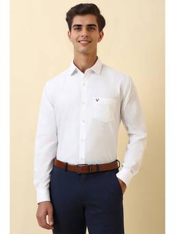Allen Solly - Men White Solid Full Sleeves Formal Shirt
