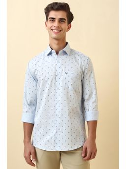 Allen Solly - Men Light Blue Printed Full Sleeves Casual Shirt