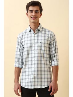 Allen Solly - Men Light Blue Check Full Sleeves Casual Shirt