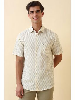 Allen Solly - Men Beige Printed Half Sleeves Casual Shirt