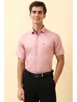 Allen Solly - Men Pink Solid Half Sleeves Formal Shirt