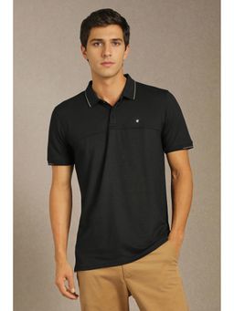 Louis Philippe - Men Black Solid Polo T-Shirt