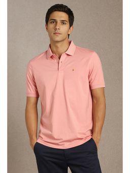 Louis Philippe - Men Pink Solid Polo T-Shirt