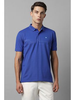 Louis Philippe - Men Blue Printed Polo T-shirt