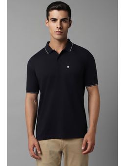 Louis Philippe - Men Black Solid Polo T-shirt