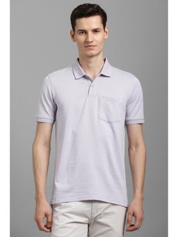 Louis Philippe - Men Lilac Printed Polo T-shirt