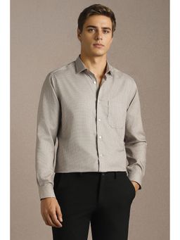 Louis Philippe - Men Grey Printed Full Sleeves Formal Shirt