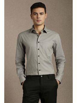 Louis Philippe - Mens Black Printed Easy to Iron Cotton Slim fit Formal Shirt