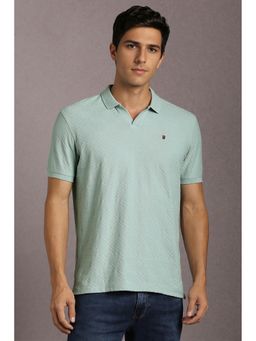 Louis Philippe - Men Green Textured Polo T-shirt