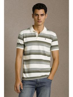Louis Philippe - Men Stripes Polo T-Shirt
