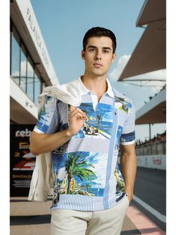 Louis Philippe - Men Printed Polo T-shirt