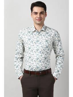 Peter England - Men White Regular Fit Full Sleeves Formal Shirt