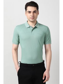Peter England - Men Green Printed Polo T-Shirt