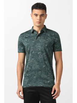 Van Heusen - Men Green Printed Polo T-Shirt