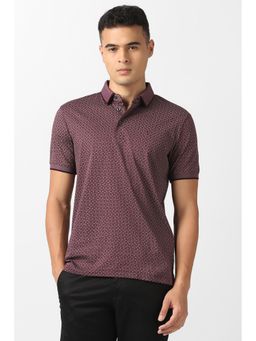 Van Heusen - Men Purple Printed Polo T-Shirt