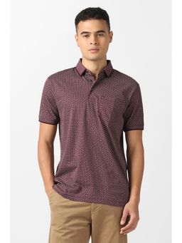 Van Heusen - Men Purple Printed Polo T-Shirt