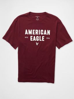 American Eagle - Men Wineberry Graphic T-Shirt