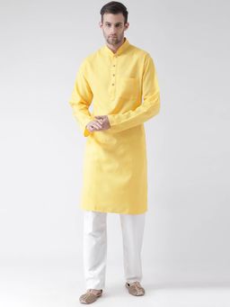 SG LEMAN - Yellow Solid Kurta (Set of 2)